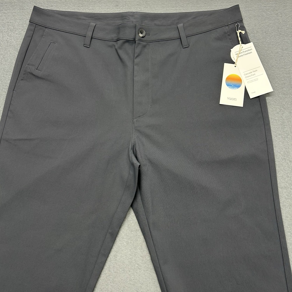 NWT Vuori Cascade Tech Chino Pant Charocoal Gray Men's Size 38 (40x30.5) - Picture 3 of 16